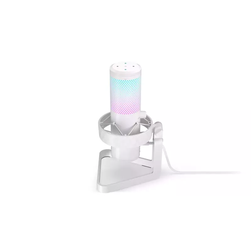 PC microphone ENDORFY AXIS Streaming White — USB, cardioid, 30–18 kHz, 192 kHz/24-bit, table stand, mute, headphone out