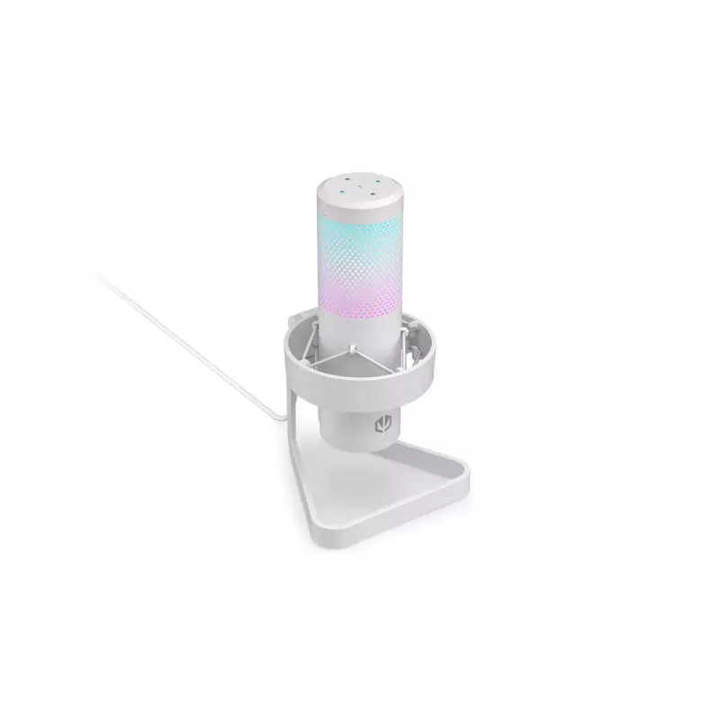PC microphone ENDORFY AXIS Streaming White — USB, cardioid, 30–18 kHz, 192 kHz/24-bit, table stand, mute, headphone out