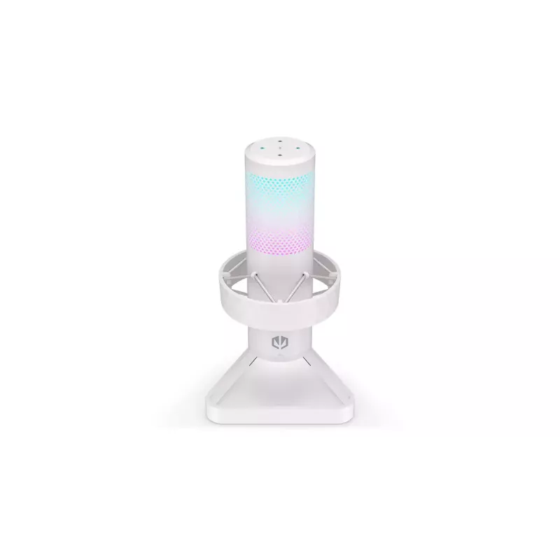 PC microphone ENDORFY AXIS Streaming White — USB, cardioid, 30–18 kHz, 192 kHz/24-bit, table stand, mute, headphone out
