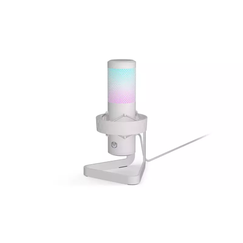 PC microphone ENDORFY AXIS Streaming White — USB, cardioid, 30–18 kHz, 192 kHz/24-bit, table stand, mute, headphone out