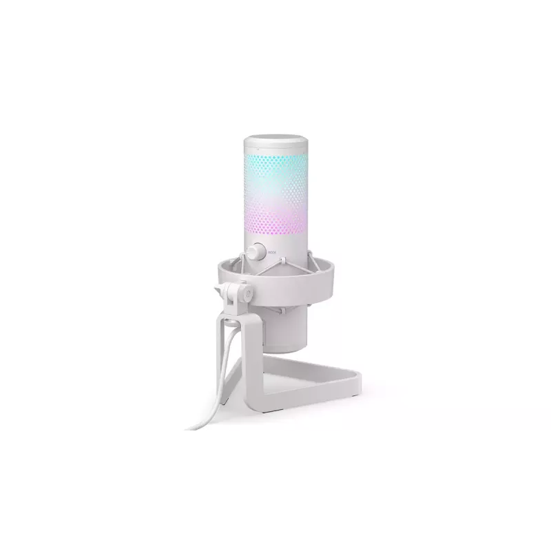 PC microphone ENDORFY AXIS Streaming White — USB, cardioid, 30–18 kHz, 192 kHz/24-bit, table stand, mute, headphone out