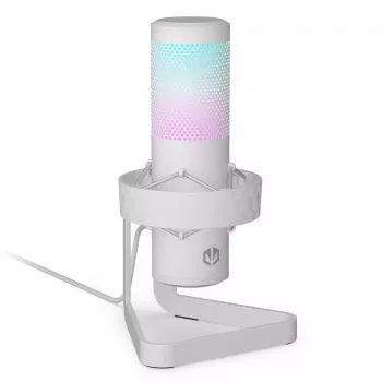 PC microphone ENDORFY AXIS Streaming White — USB, cardioid, 30–18 kHz, 192 kHz/24-bit, table stand, mute, headphone out