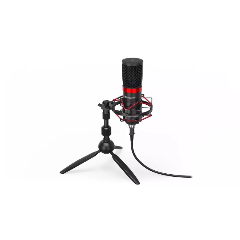 PC microphone ENDORFY Solum Streaming T — USB wired, 24-bit/48 kHz, 18–21000 Hz, table mount, headphone out, black