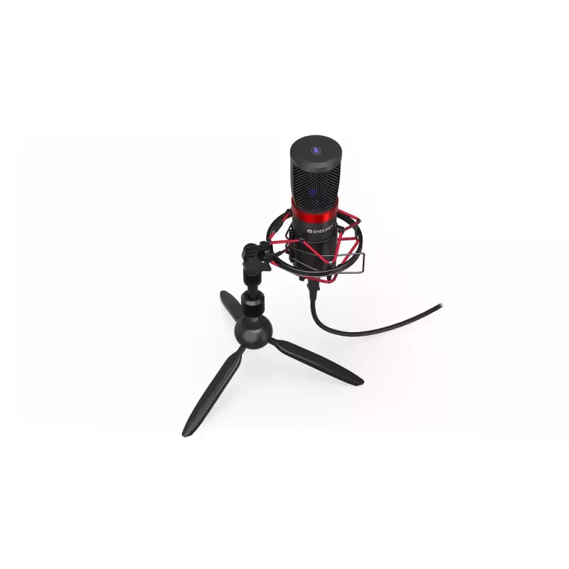 PC microphone ENDORFY Solum Streaming T — USB wired, 24-bit/48 kHz, 18–21000 Hz, table mount, headphone out, black