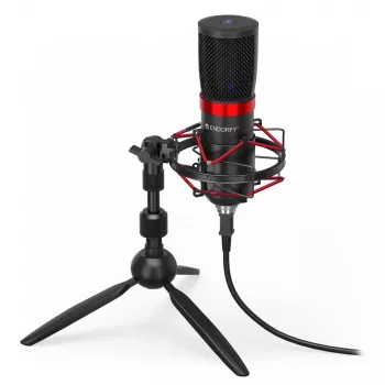 PC microphone ENDORFY Solum Streaming T — USB wired, 24-bit/48 kHz, 18–21000 Hz, table mount, headphone out, black