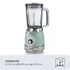 Ariete 583, Vintage Blender with 1.5 Liter glass cup, 4 Stainless Steel Blades, 4 Speeds + Pulse, 1000 Watt, Green