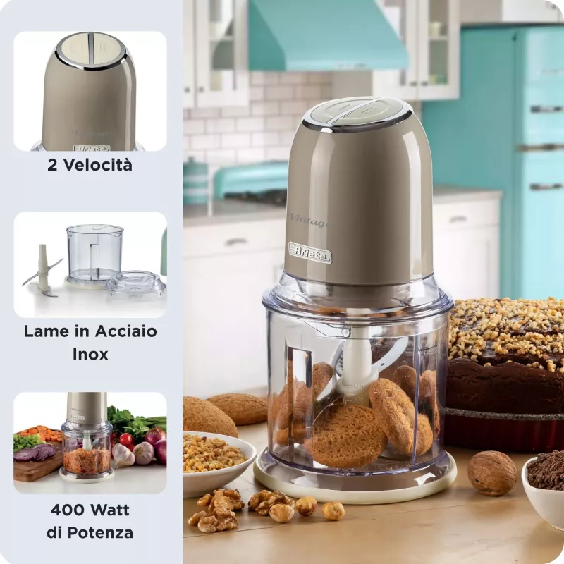 Ariete 438 Vintage Chopper 0438CR, 0.6 L, 400 W, Cream/Beige