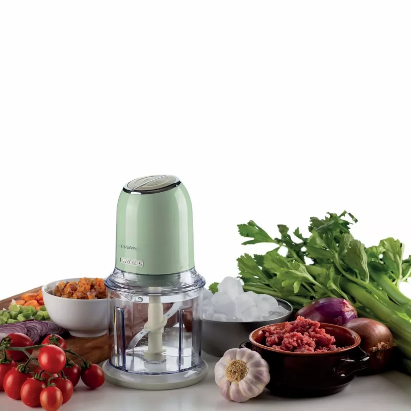 Ariete 438, Vintage Chopper, Chopper and Ice Crusher, 2 speeds, 4 stainless steel blades, 600 ml graduated cup, 400 W, Green