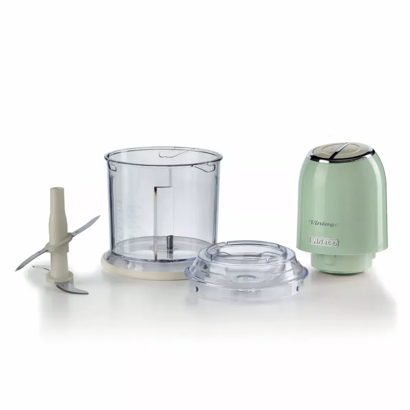 Ariete 438, Vintage Chopper, Chopper and Ice Crusher, 2 speeds, 4 stainless steel blades, 600 ml graduated cup, 400 W, Green