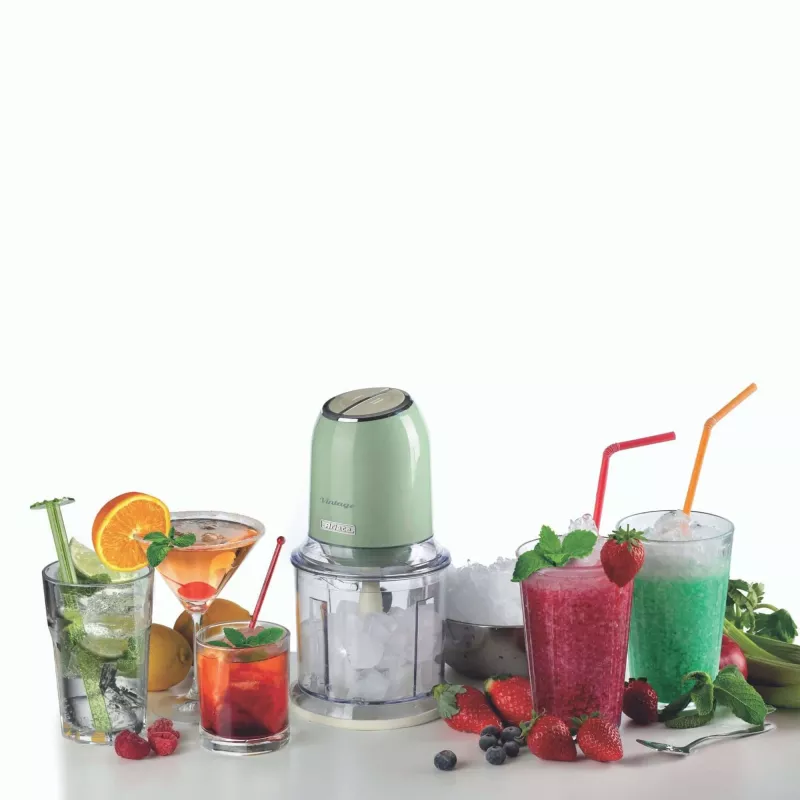 Ariete 438, Vintage Chopper, Chopper and Ice Crusher, 2 speeds, 4 stainless steel blades, 600 ml graduated cup, 400 W, Green
