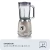 Ariete 583, Vintage Blender with 1.5 Liter glass cup, 4 Stainless Steel Blades, 4 Speeds + Pulse, 1000 Watt, Beige