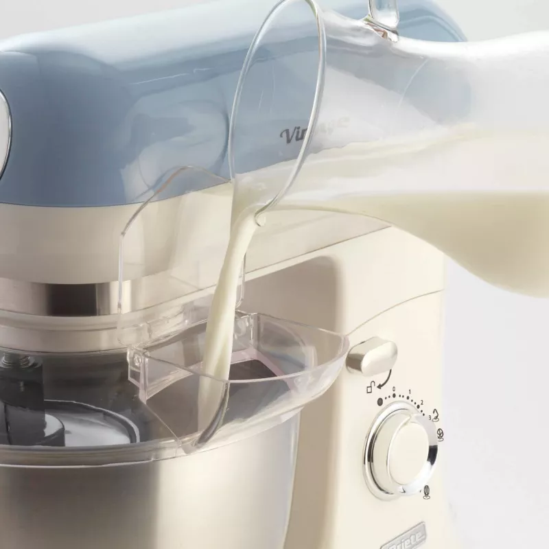 Ariete 1588 Vintage Mixer, Planetary Mixer for bread, pizza, cakes and pastries,5.5 L Capacity, 7 speeds, 2400 Watts, Pastel Blue