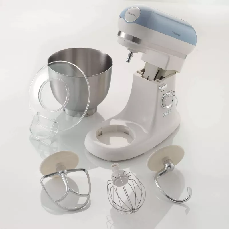 Ariete 1588 Vintage Mixer, Planetary Mixer for bread, pizza, cakes and pastries,5.5 L Capacity, 7 speeds, 2400 Watts, Pastel Blue