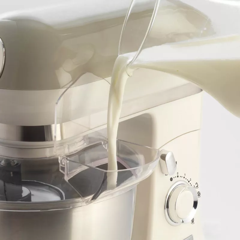 Ariete 1588 Vintage Mixer, Planetary Mixer for bread, pizza, cakes and pastries,5.5 L Capacity, 7 speeds, 2400 Watts, Pastel Beige