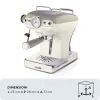 Ariete 1389 Vintage Espresso Coffee Machine - Espresso coffee machine for ground coffee or ESE pods, in a pastel beige colour