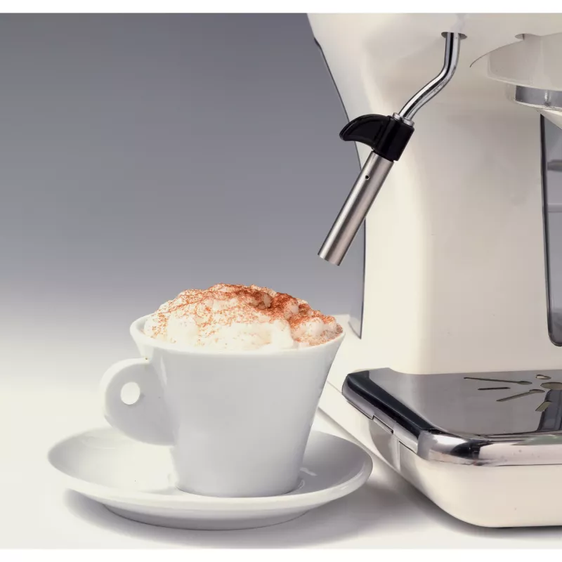 Ariete 1389 Vintage Espresso Coffee Machine - Espresso coffee machine for ground coffee or ESE pods, in a pastel beige colour