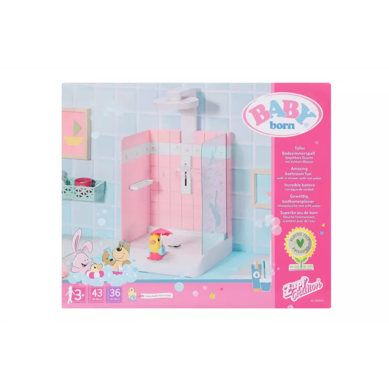 Doll bathroom BABY born Bath Walk in Shower Recommended age 3 years