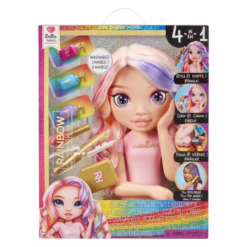 Rainbow High Styling Head Playset, Makeup/Styling doll head, Female, 4 yr(s), Boy/Girl, Multicolour
