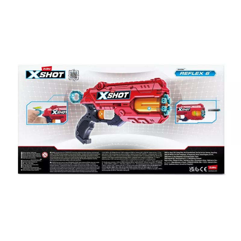 Toy blaster ZURU XSHOT Excel Reflex 6 Blaster 12 Darts Multicolour