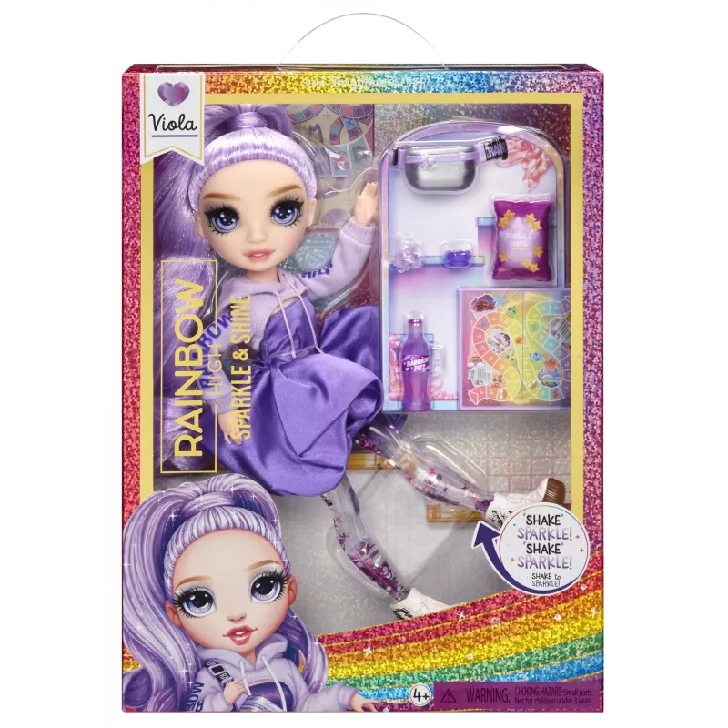 Rainbow High Sparkle & Shine Fashion Dolls- Viola (Purple), Fashion doll, Female, 4 yr(s), Boy/Girl, 280 mm, Multicolour