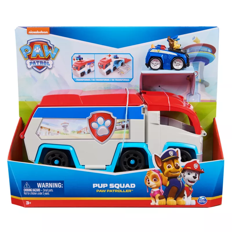 Toy vehicle set Spin Master PAW Patrol Pup Squad Patroller Team Vehicle with collectible Chase car, ages 3+, plastic, multicolour