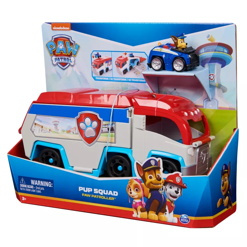 Toy vehicle set Spin Master PAW Patrol Pup Squad Patroller Team Vehicle with collectible Chase car, ages 3+, plastic, multicolour