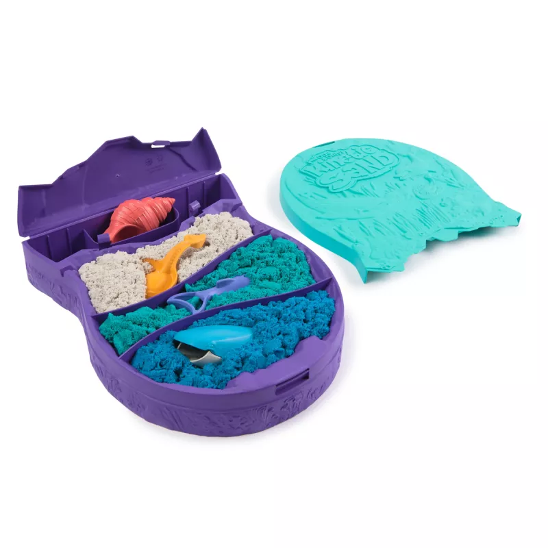 Children's Kinetic Sand Spinmaster Project Planet Deep Sea — 24 oz play sand with sea creature tools, multicolour