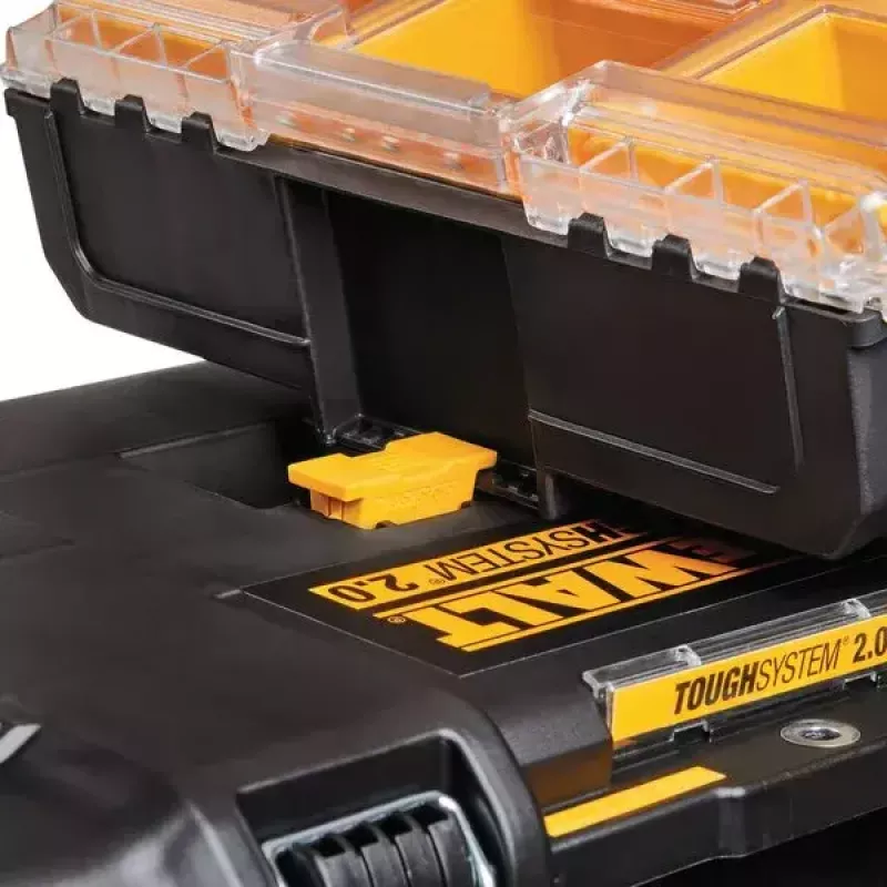 Tool Storage Box DeWALT ToughSystem 2.0 Black Transparent Yellow 6 Pockets