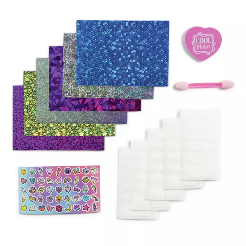 Cool Maker , Mix & Mani Foil Nail Kit with 6 Sheets & Stickers for 5 DIY Manicures (Packaging May Vary), Arts and Crafts Kids Toys for Ages 7 and up