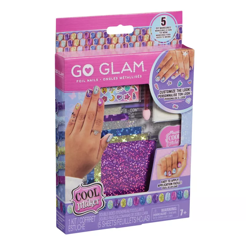 Cool Maker , Mix & Mani Foil Nail Kit with 6 Sheets & Stickers for 5 DIY Manicures (Packaging May Vary), Arts and Crafts Kids Toys for Ages 7 and up