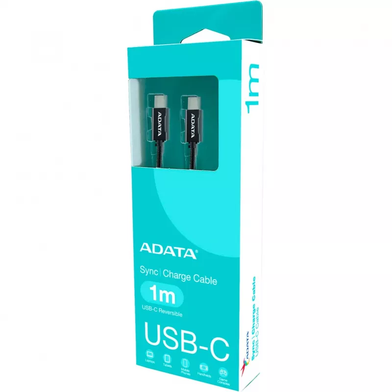 USB-C to USB-C cable ADATA CACC-100PN-BK, USB 2.0, 1 m, black