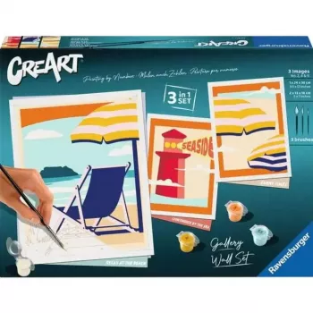 Ravensburger Painting Set CreArt Gallery Wall Set 'At the Beach' 23901 — painting activity kit with frame panels