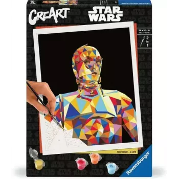 Painting kit Ravensburger CreArt Star Wars C-3PO – canvas paint set for figure artwork