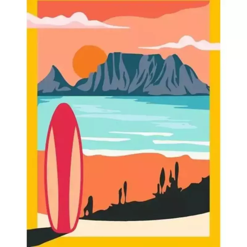 Ravensburger Painting CreArt 'Sunset at the Beach' model 23898 — painting kit by number for adults and teens