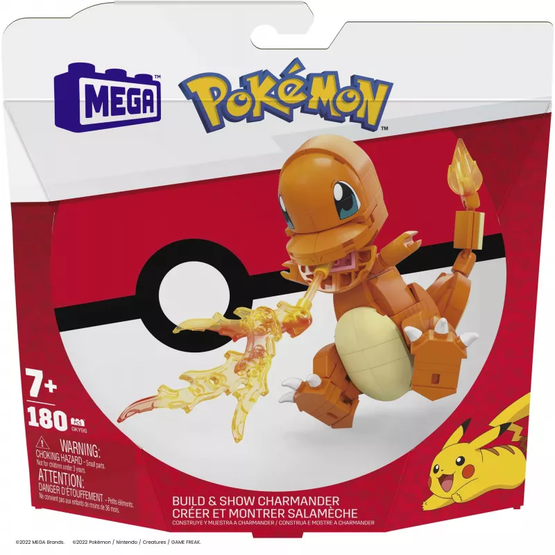 MEGA Pokémon Build & Show Charmander toy building set, 4 inches tall,