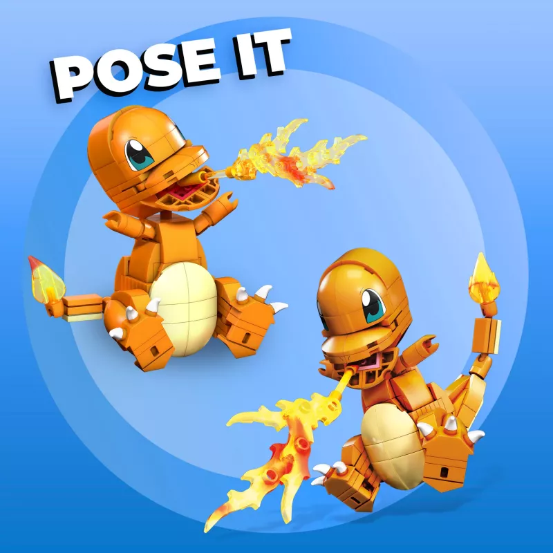 MEGA Pokémon Build & Show Charmander toy building set, 4 inches tall,