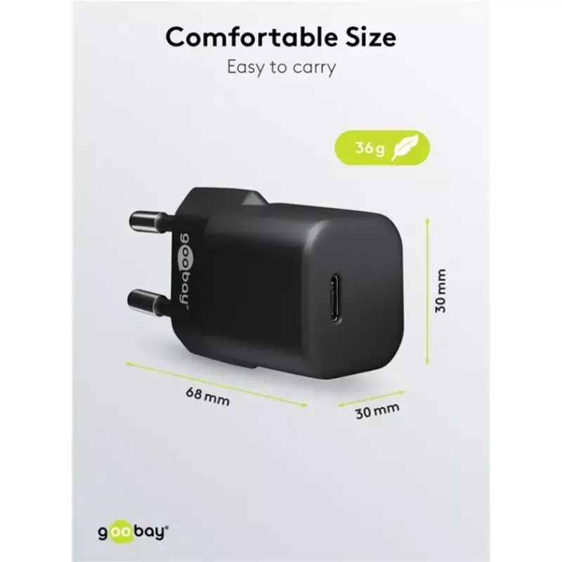 GOOBAY Charger 64574 30W USB‑C PD to Apple Lightning Cable 1 m, Black
