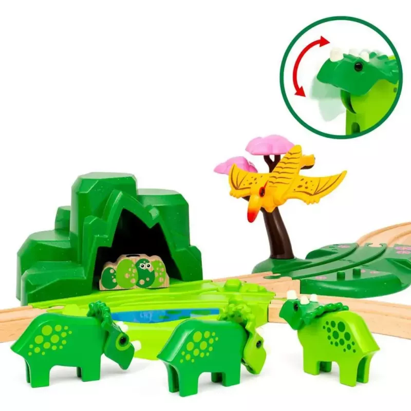 Railway playset Ravensburger Dinosaur Deluxe Set BRIO World 63610400 with interactive features
