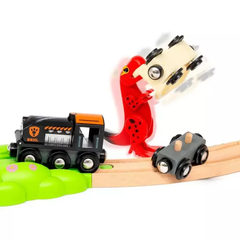 Railway playset Ravensburger Dinosaur Deluxe Set BRIO World 63610400 with interactive features