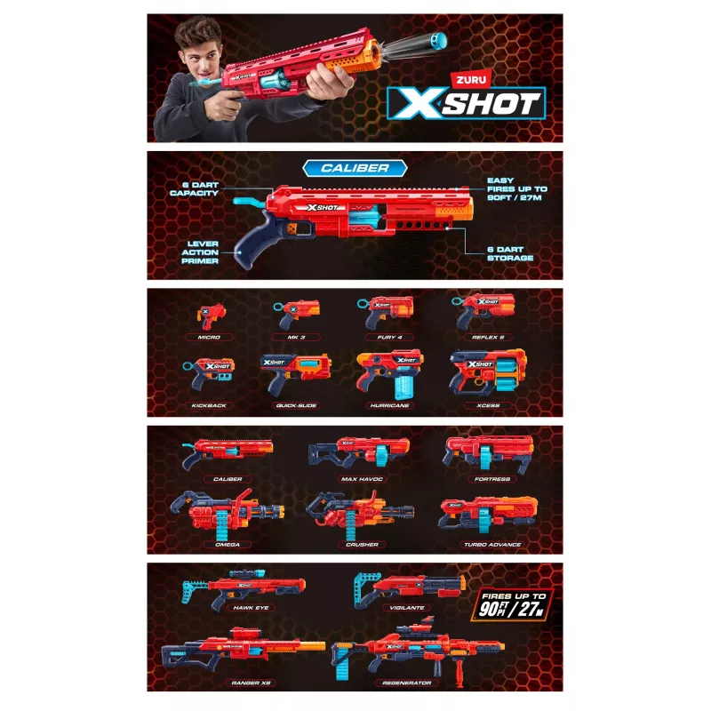 XSHOT Excel Caliber Blaster (16 Darts) ZURU