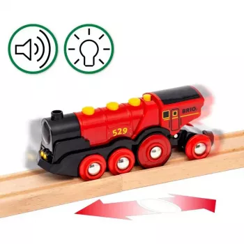 Ravensburger BRIO World Red Lola Farm Train Set – wooden toy train playset