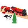Ravensburger BRIO World Red Lola Farm Train Set – wooden toy train playset