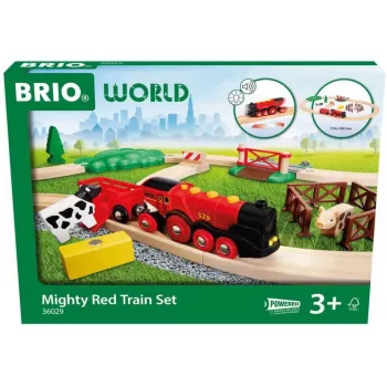 Ravensburger BRIO World Red Lola Farm Train Set – wooden toy train playset