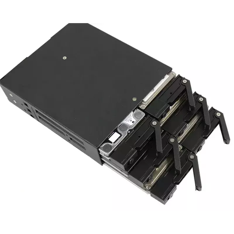 Chieftec CMR-625 6-Bay 2.5 inch SATA Hot-Swap Mobile Rack for 5.25 inch Bay, Trayless, Key Lock, Black