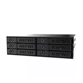 Chieftec CMR-625 6-Bay 2.5 inch SATA Hot-Swap Mobile Rack for 5.25 inch Bay, Trayless, Key Lock, Black