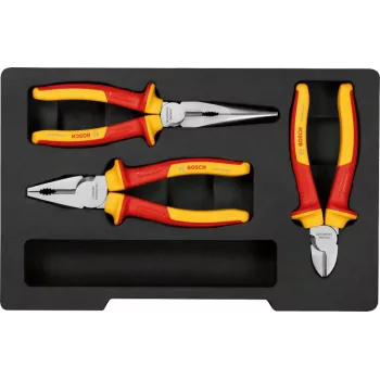 Pliers set Bosch VDE Professional 3-piece, insulated red/yellow, model 1600A02NG0