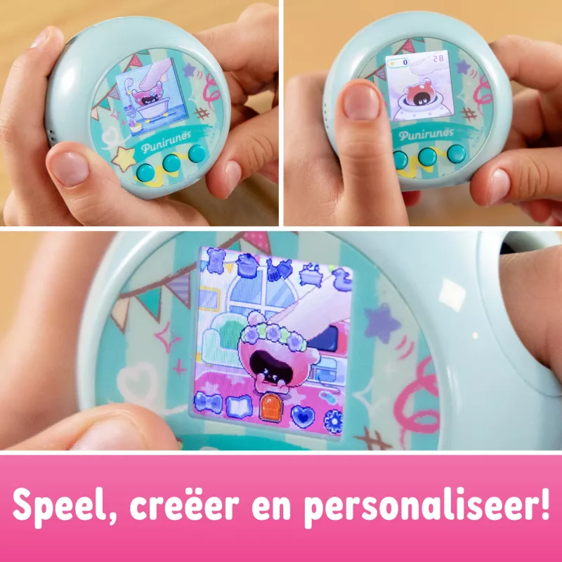 Punirunes , Interactive Digital Toy with 55 Squishy Characters Inside, Reacts to Touch, Color Display, Kids Toys for Ages 5 and up
