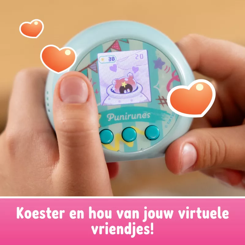Punirunes , Interactive Digital Toy with 55 Squishy Characters Inside, Reacts to Touch, Color Display, Kids Toys for Ages 5 and up
