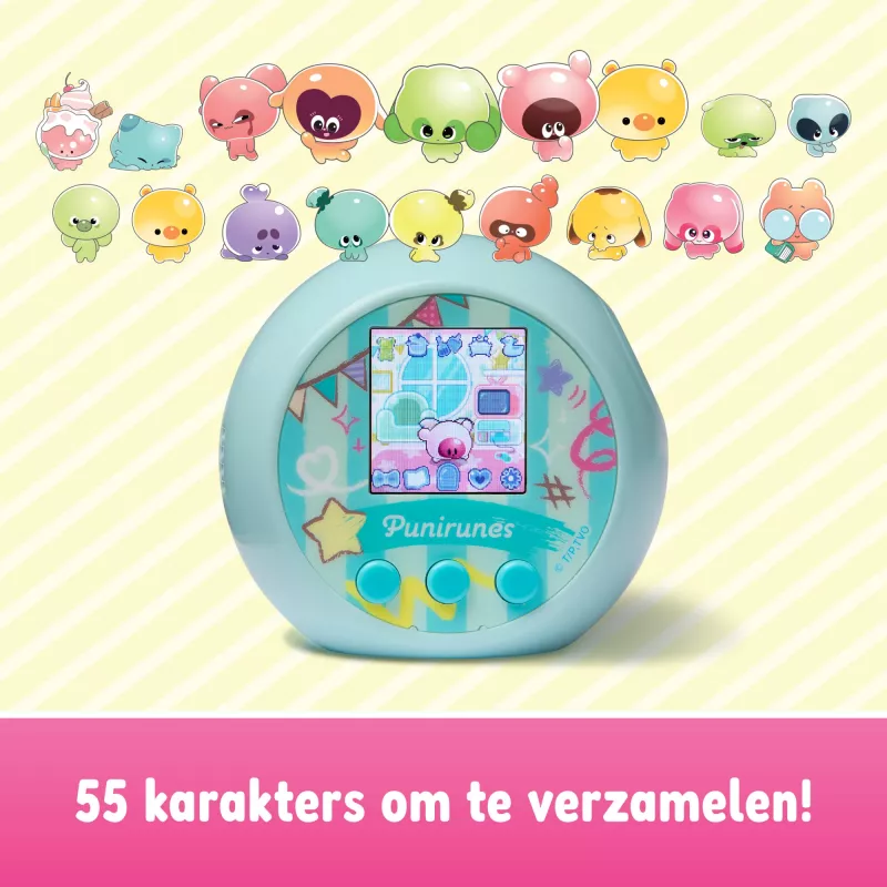 Punirunes , Interactive Digital Toy with 55 Squishy Characters Inside, Reacts to Touch, Color Display, Kids Toys for Ages 5 and up