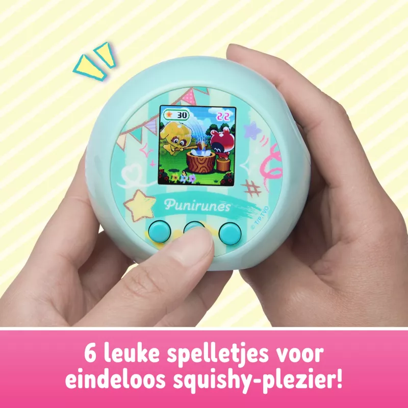 Punirunes , Interactive Digital Toy with 55 Squishy Characters Inside, Reacts to Touch, Color Display, Kids Toys for Ages 5 and up